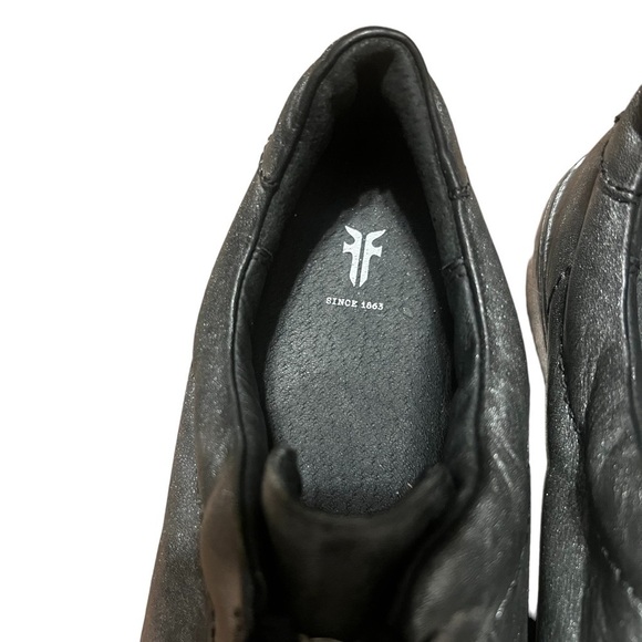 Frye Lena black metallic low top zip up leather sneaker - Picture 6 of 10